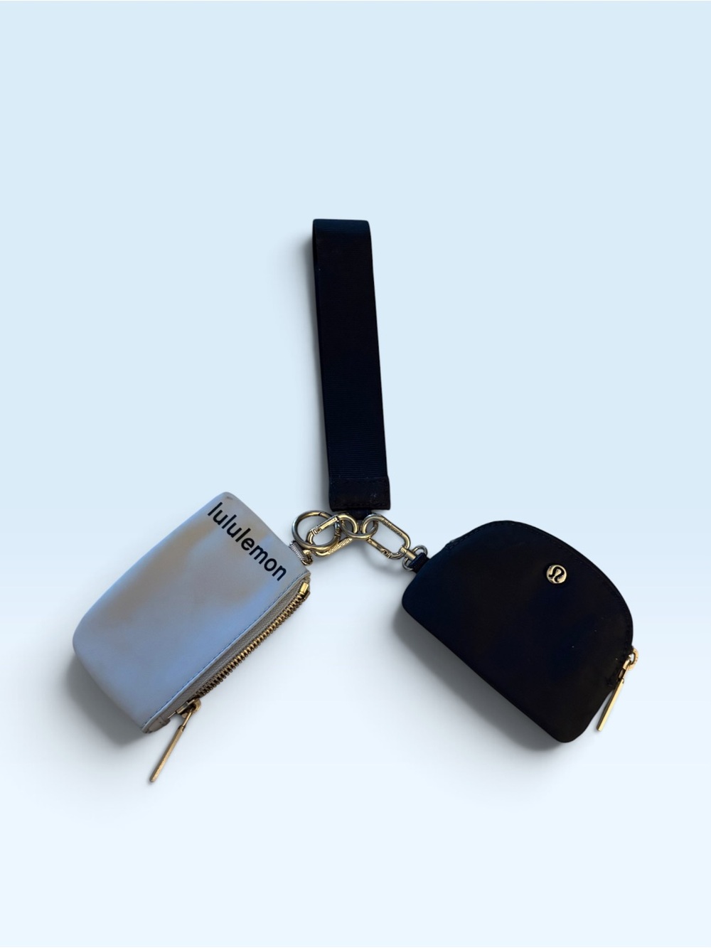 lululemon athletica Double Zip Key & Card Holder in Dark Blue and Light Blue